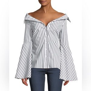 NWT Caroline Constas Persephone off the shoulder top blouse XS